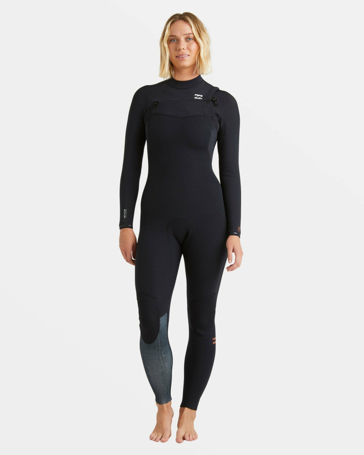 4/3mm Furnace Natural GBS Chest Zip Fullsuit - Black Tiki | Billabong