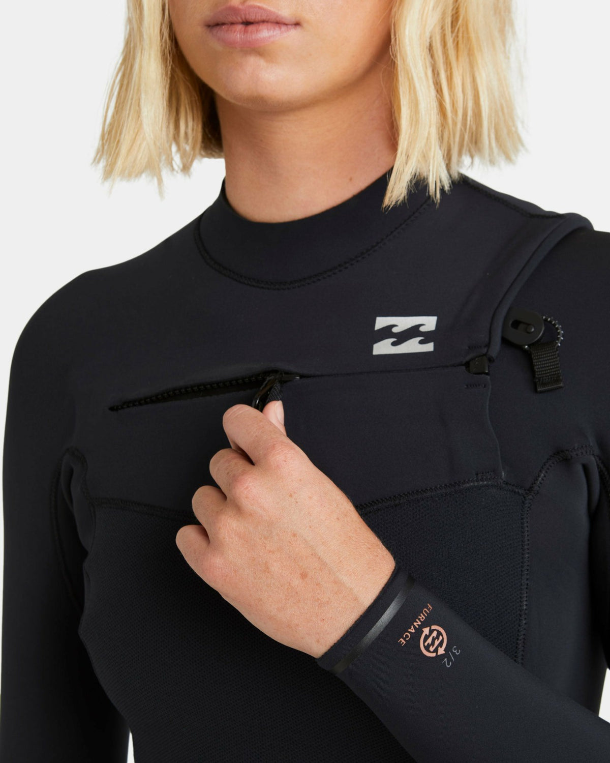 4/3mm Furnace Natural GBS Chest Zip Fullsuit - Black Tiki | Billabong