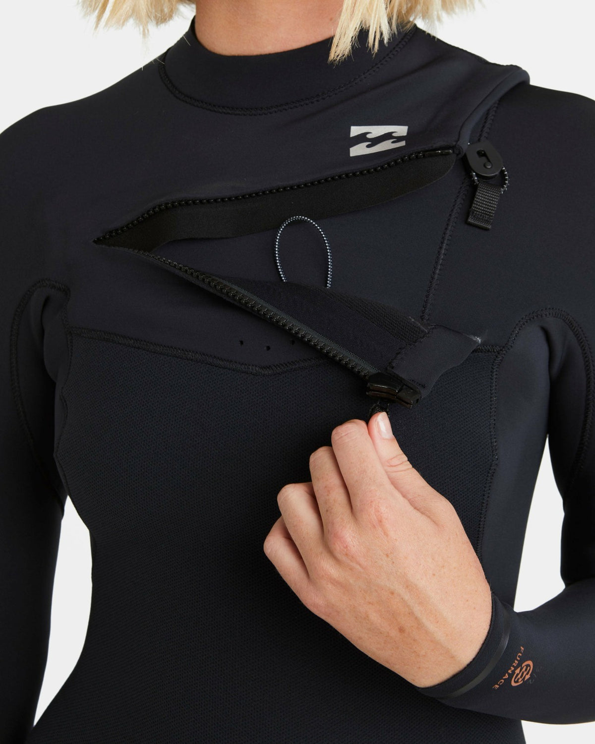 4/3mm Furnace Natural GBS Chest Zip Fullsuit - Black Tiki | Billabong