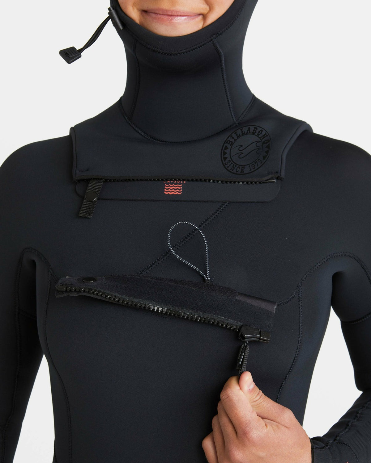 4/3mm Salty Dayz Natural Upcycler GBS Chest Zip Hooded Wetsuit - Black | Billabong
