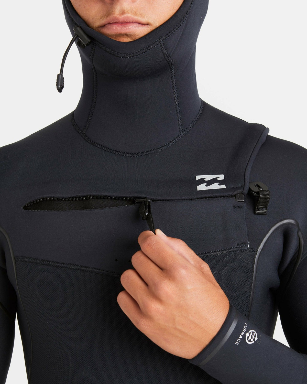 6/5mm Furnace Natural Upcycler Welded Chest Zip Wetsuit - Black | Billabong