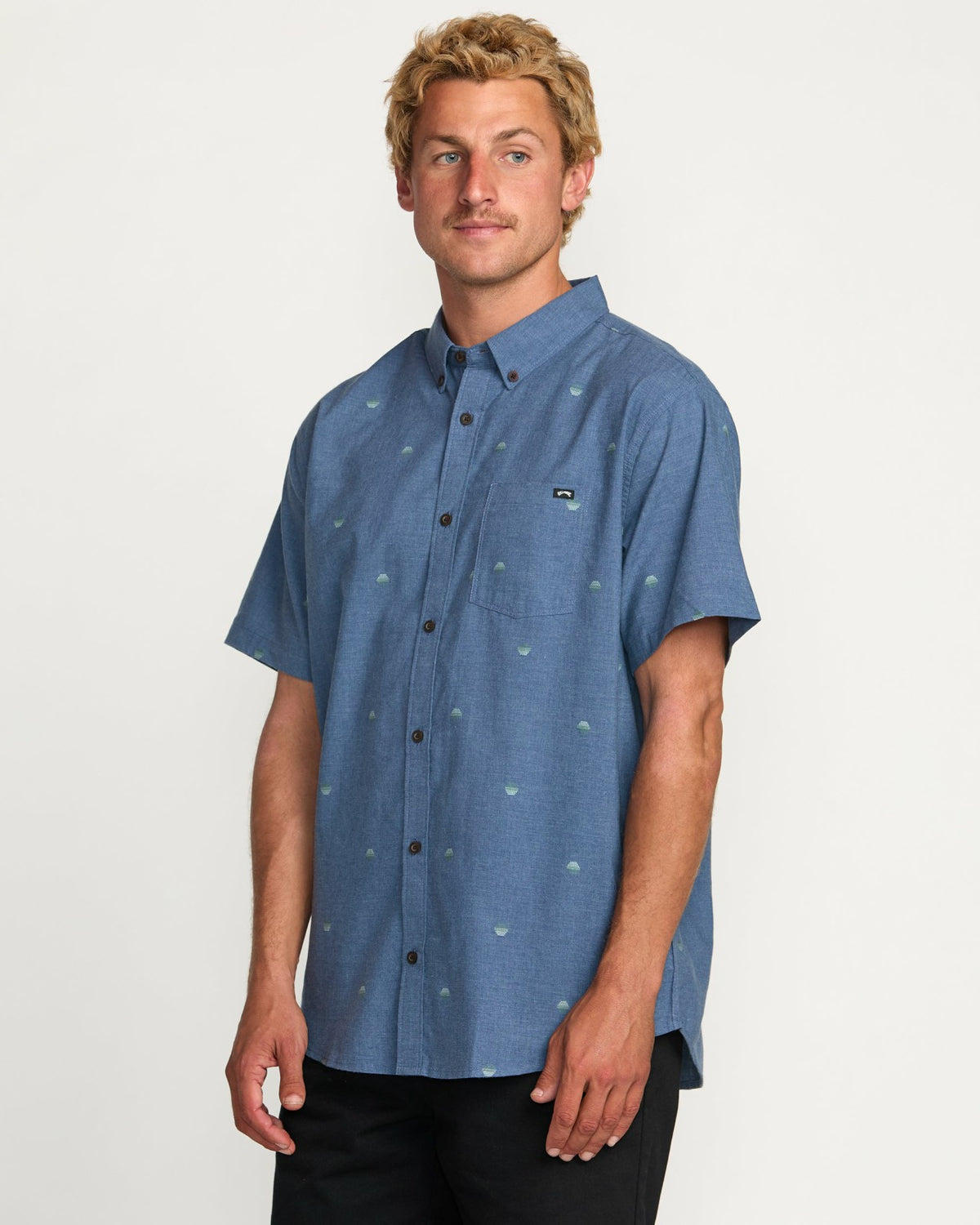 All Day Jacquard Short Sleeve Shirt - Deep Blue | Billabong