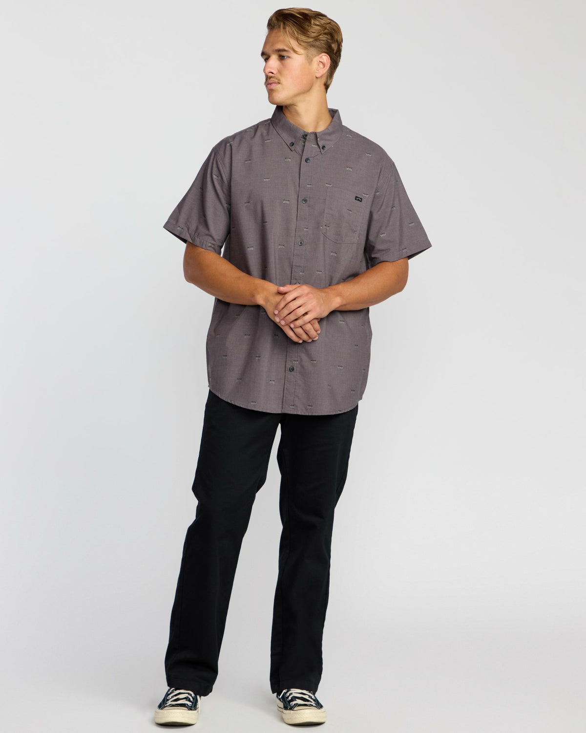 All Day Jacquard Short Sleeve Shirt - Gray Violet | Billabong