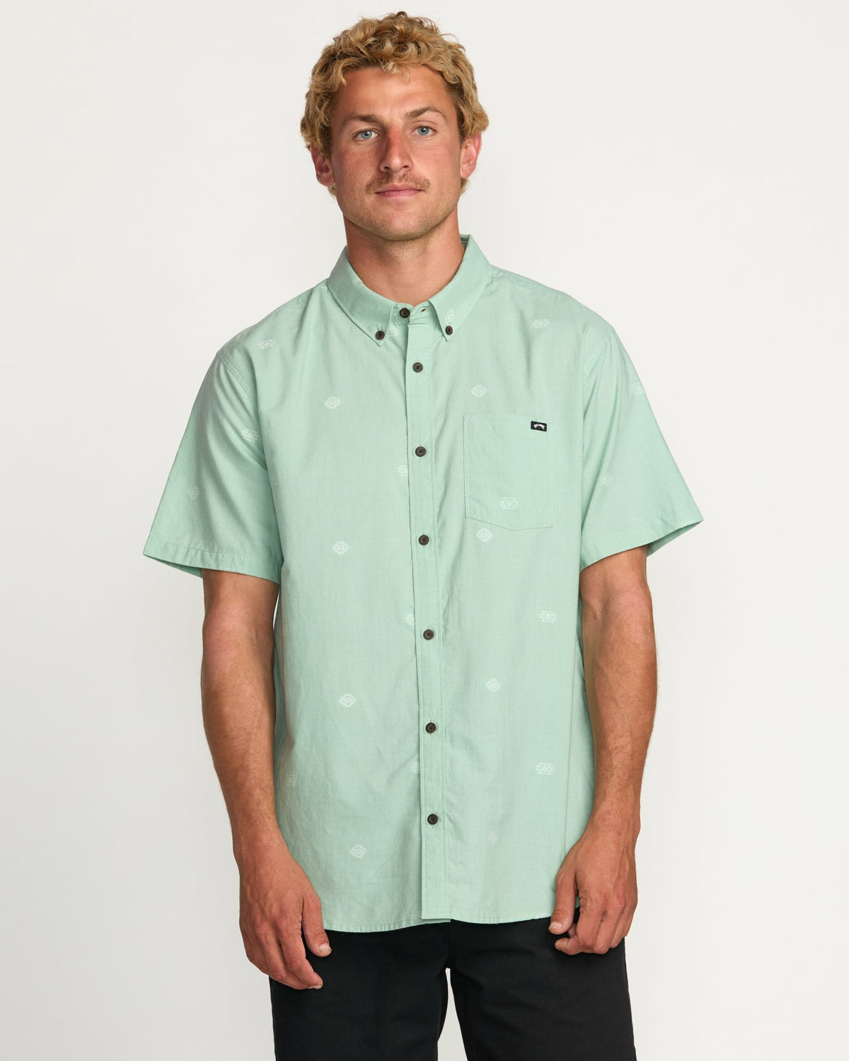 All Day Jacquard Short Sleeve Shirt - Seafoam | Billabong