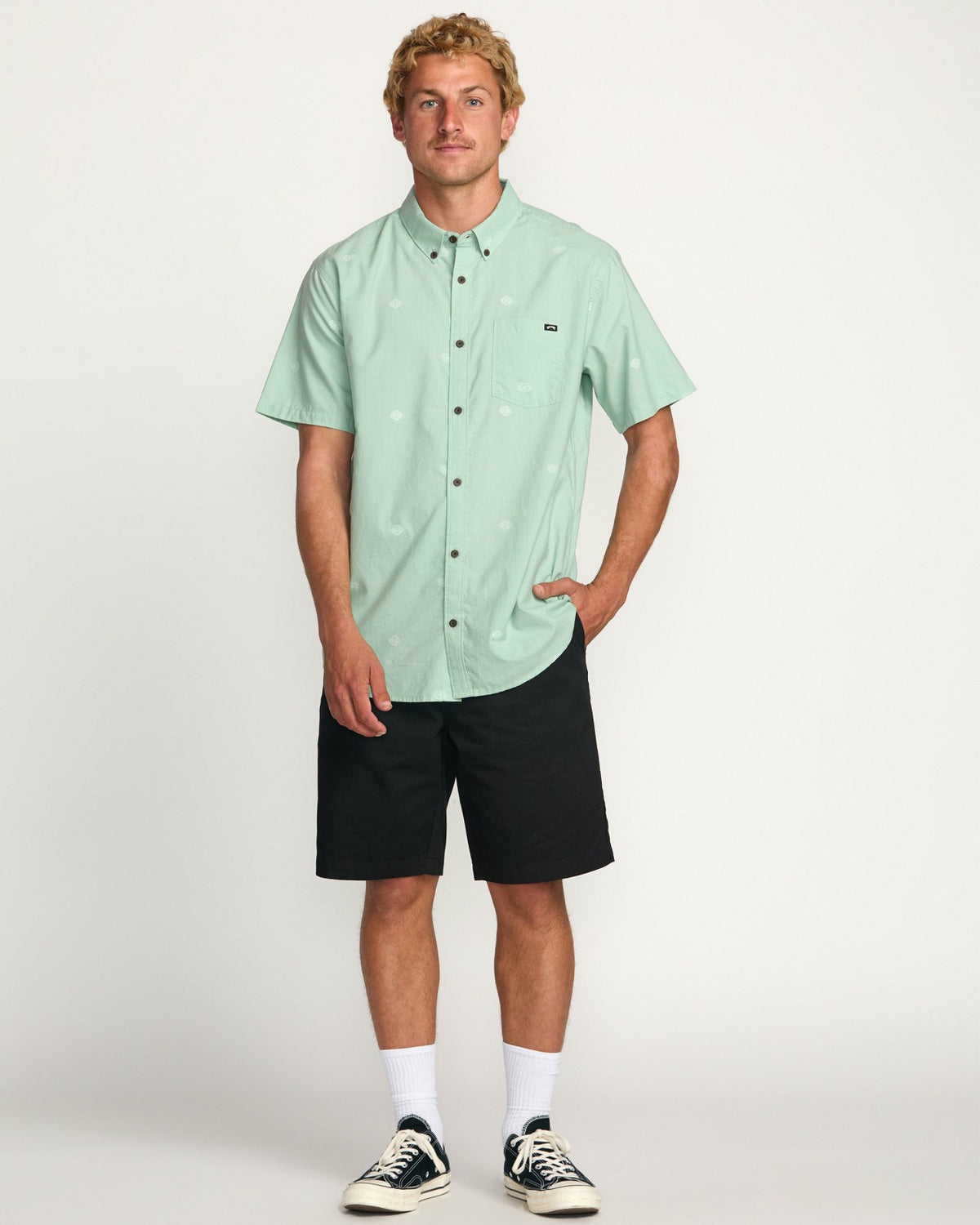 All Day Jacquard Short Sleeve Shirt - Seafoam | Billabong