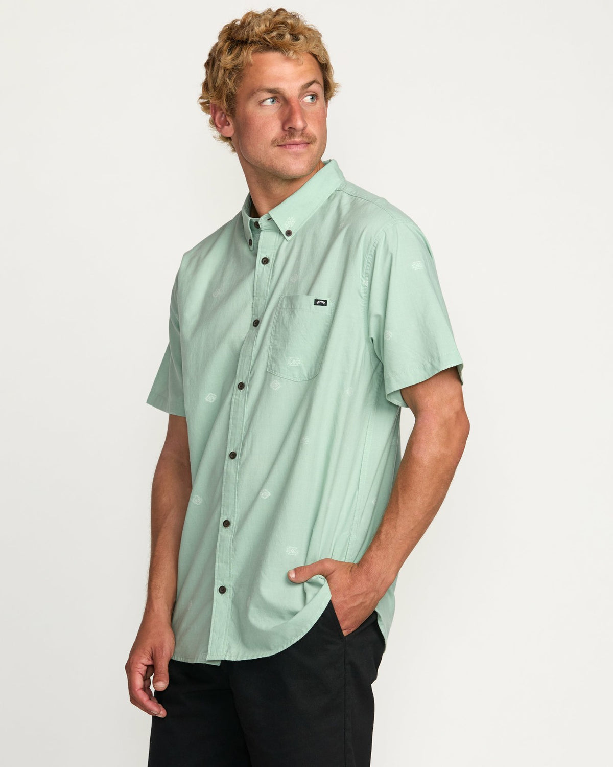 All Day Jacquard Short Sleeve Shirt - Seafoam | Billabong