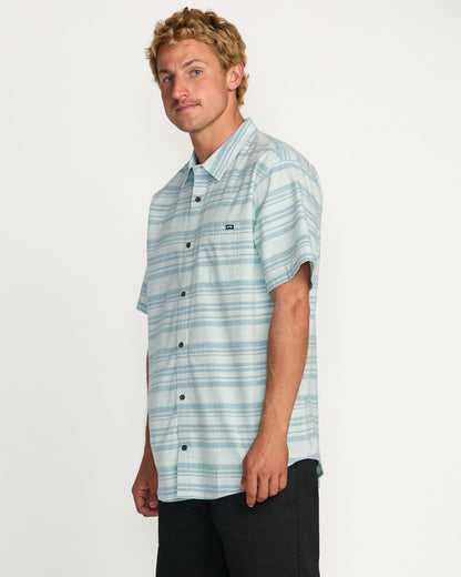 All Day Stripe Short Sleeve Shirt - Ash Blue | Billabong
