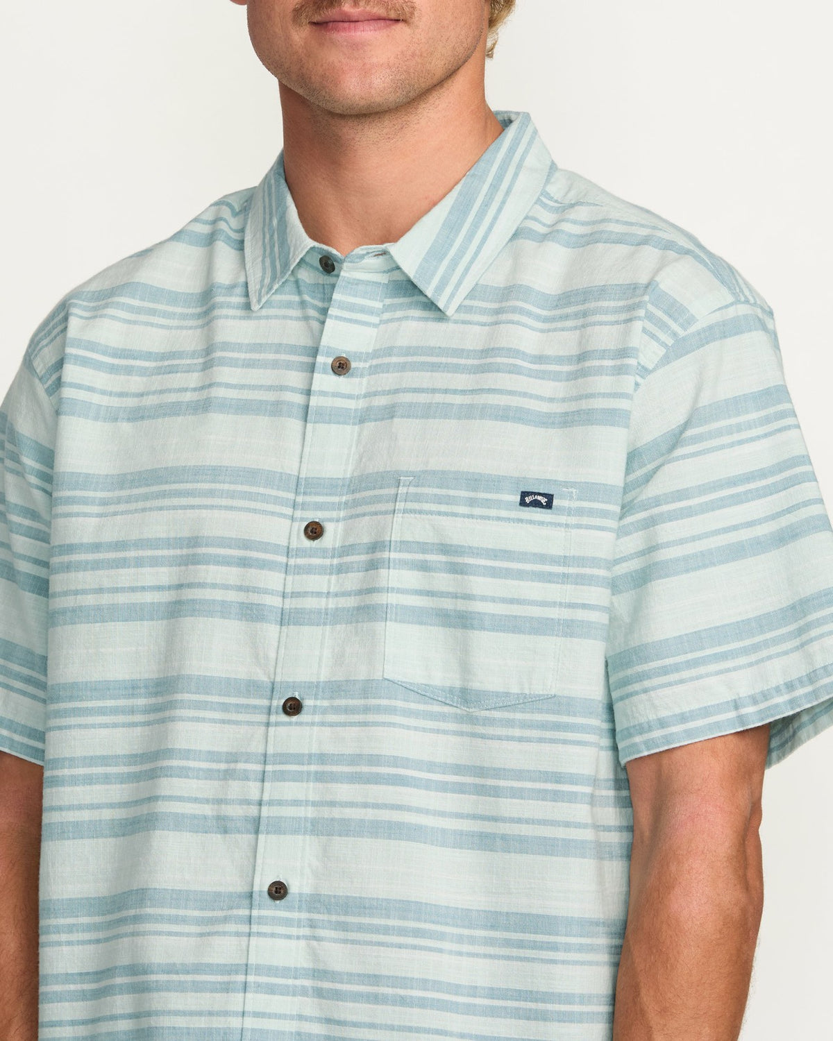 All Day Stripe Short Sleeve Shirt - Ash Blue | Billabong