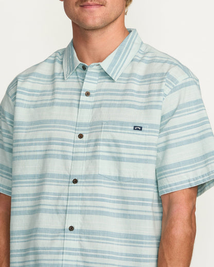 All Day Stripe Short Sleeve Shirt - Ash Blue | Billabong