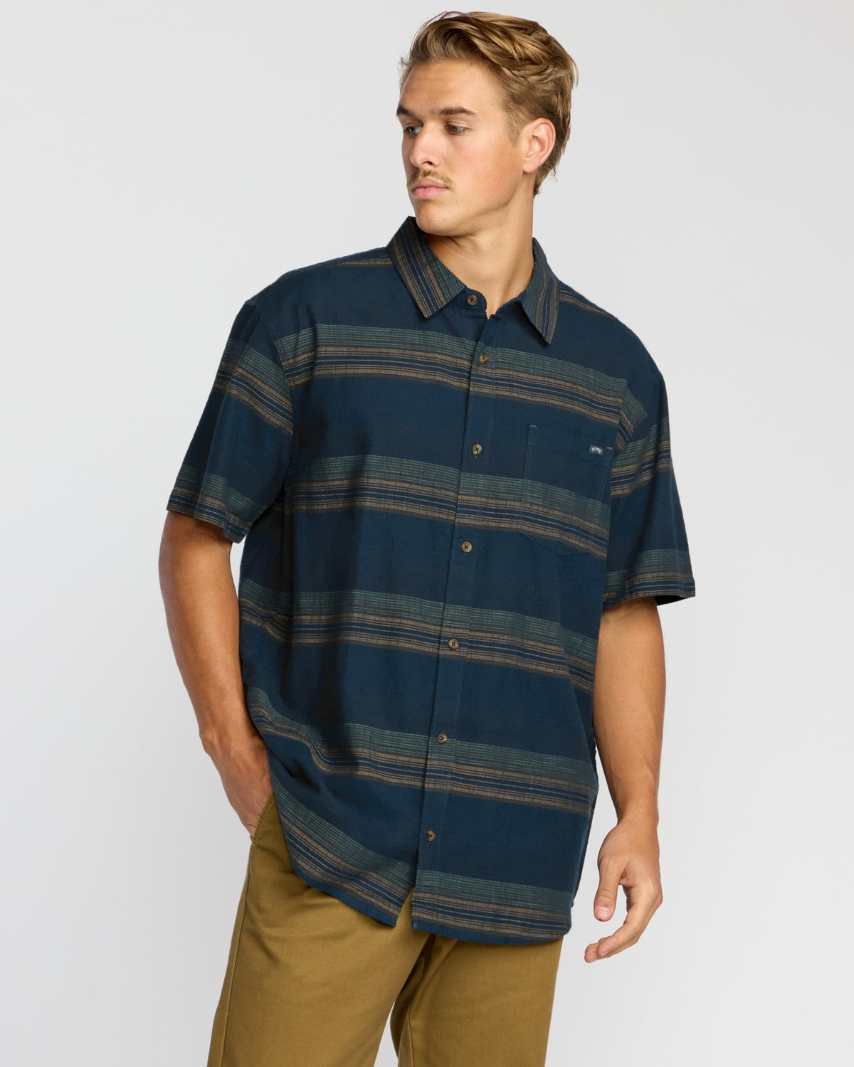 All Day Stripe Short Sleeve Shirt - Midnight | Billabong
