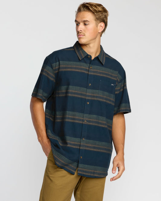 All Day Stripe Short Sleeve Shirt - Midnight | Billabong