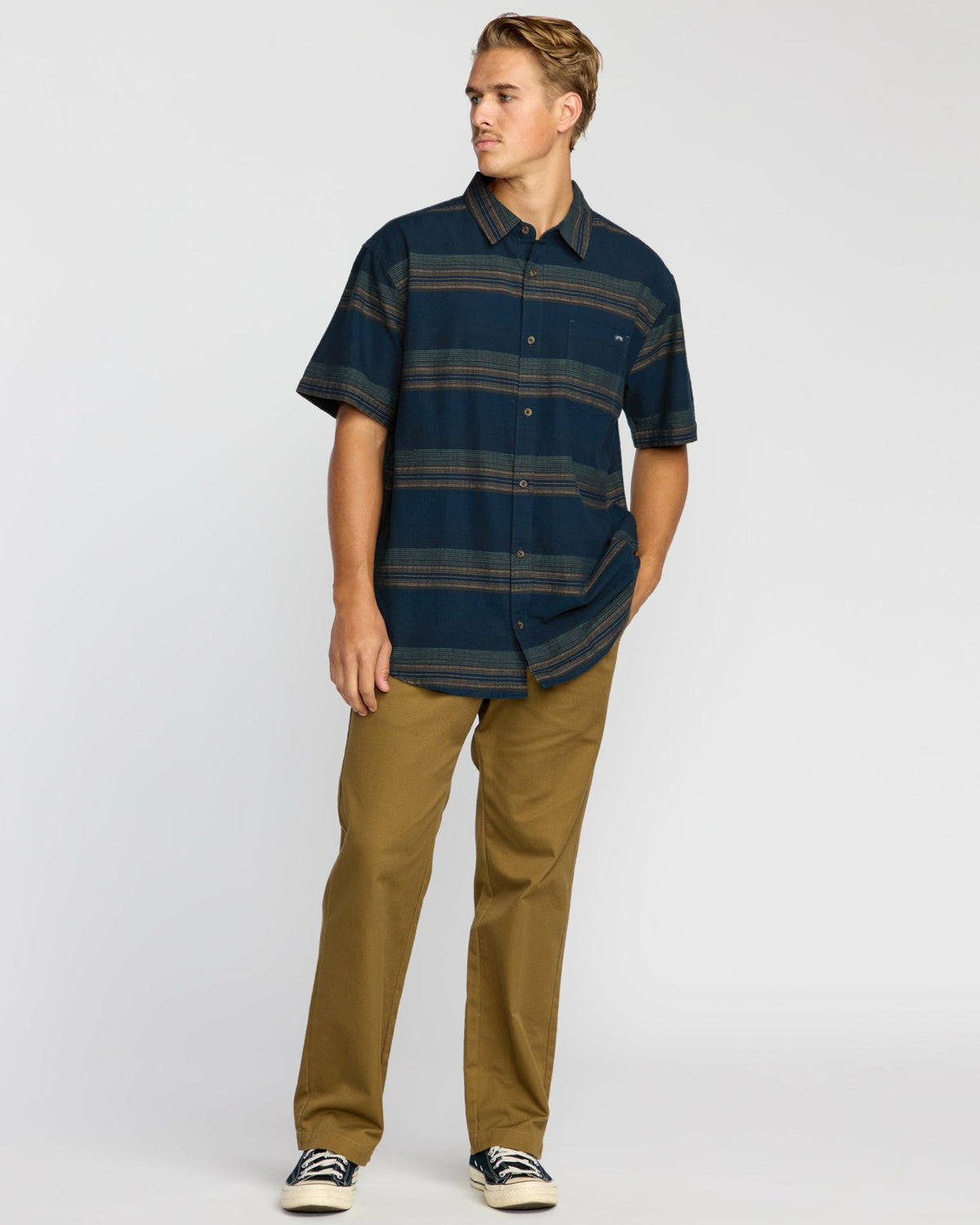 All Day Stripe Short Sleeve Shirt - Midnight | Billabong