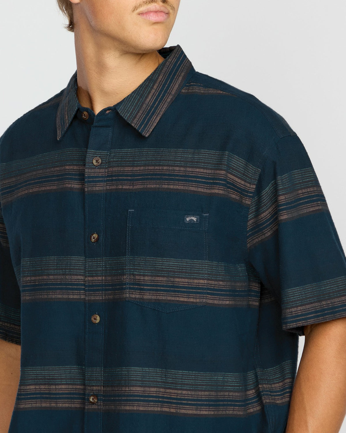 All Day Stripe Short Sleeve Shirt - Midnight | Billabong