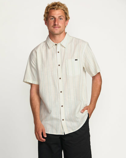 All Day Stripe Short Sleeve Shirt - Off White | Billabong