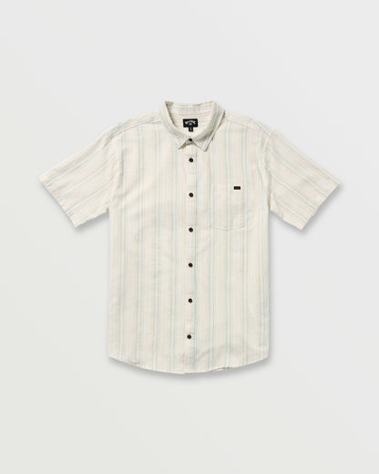 All Day Stripe Short Sleeve Shirt - Off White | Billabong