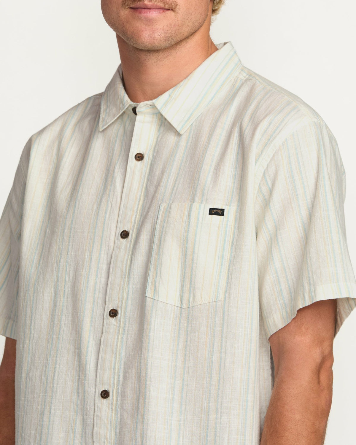 All Day Stripe Short Sleeve Shirt - Off White | Billabong