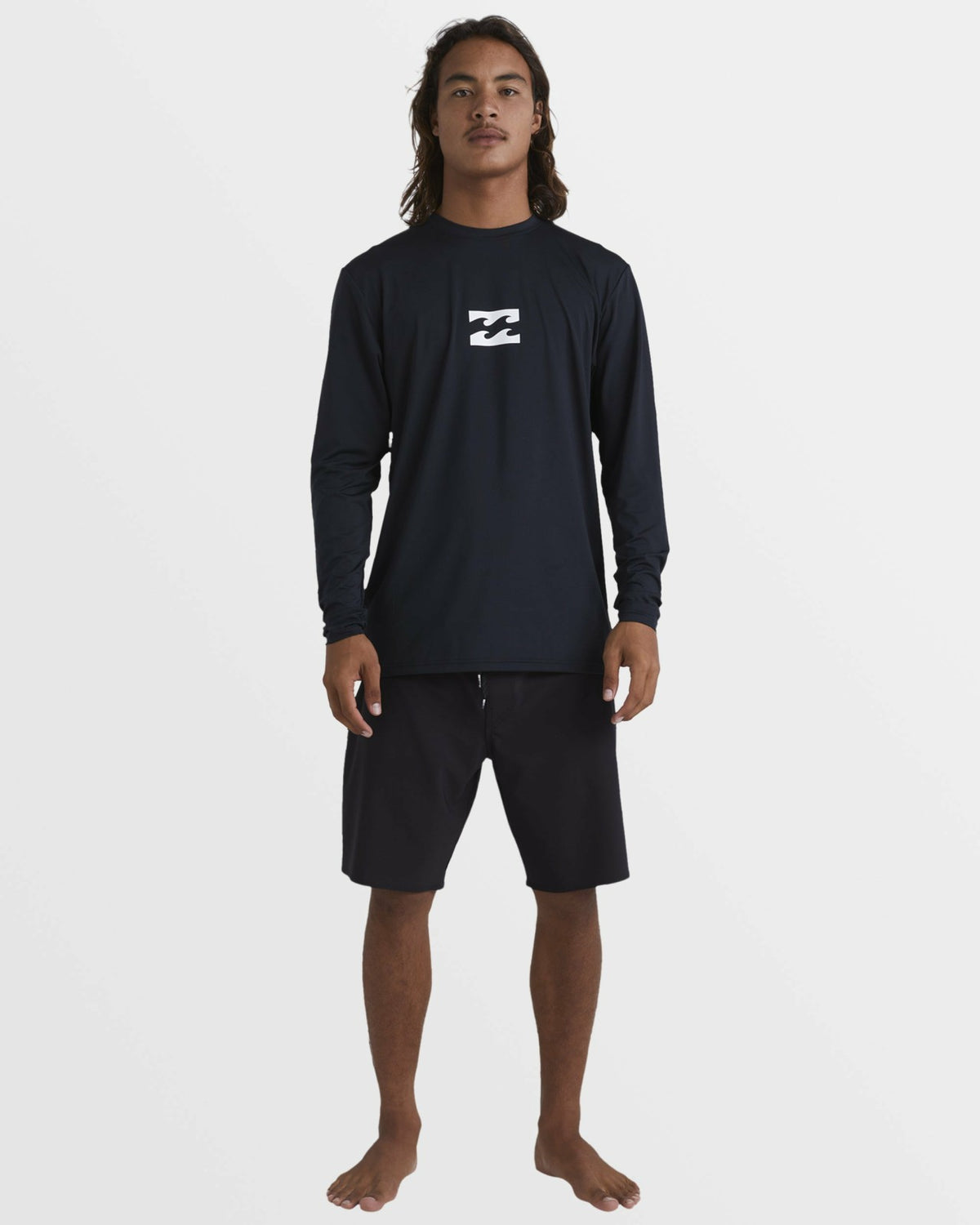All Day Wave Loose Fit Long Sleeve Surf Tee - Black | Billabong