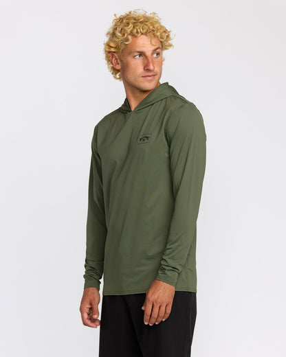 Arch Mesh Long Sleeve Hooded Surf Tee - Dark Military | Billabong