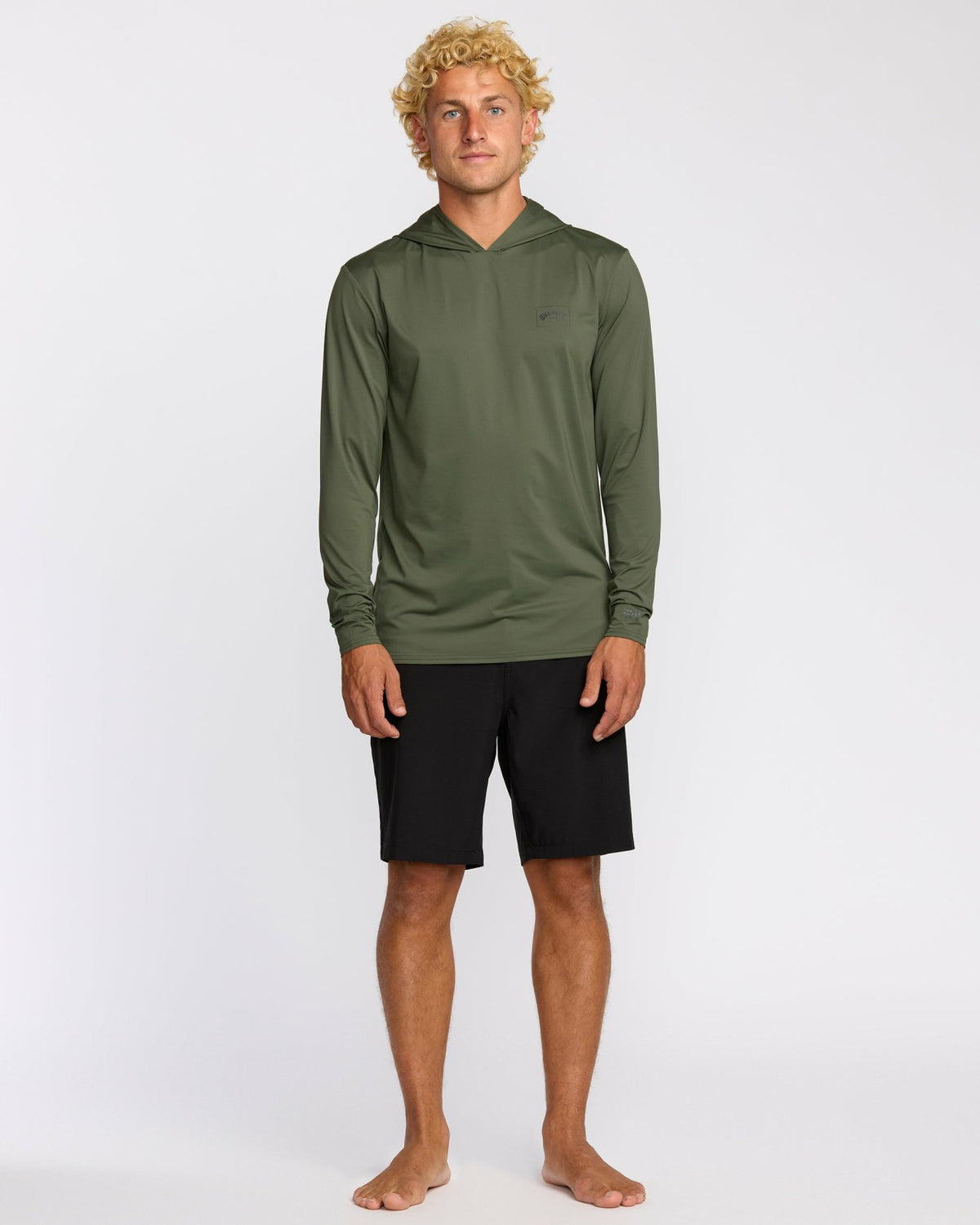 Arch Mesh Long Sleeve Hooded Surf Tee - Dark Military | Billabong