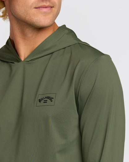 Arch Mesh Long Sleeve Hooded Surf Tee - Dark Military | Billabong