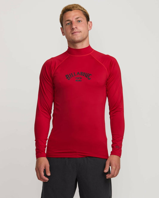 Arch Performance Fit Long Sleeve Rashguard - Scarlet | Billabong