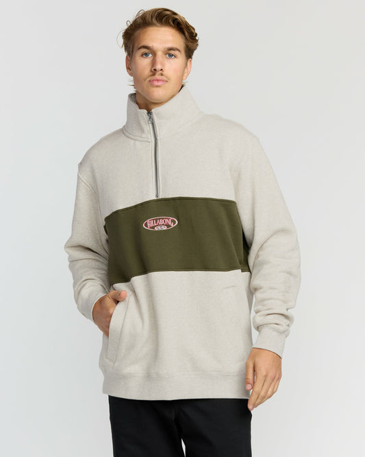 Bad Dog 3/4 Zip Mockneck Sweatshirt - Sand Htr | Billabong