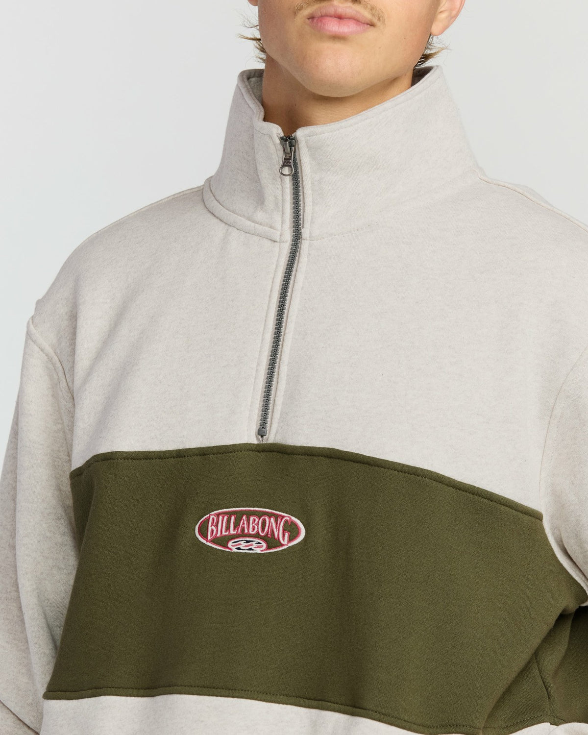 Bad Dog 3/4 Zip Mockneck Sweatshirt - Sand Htr | Billabong