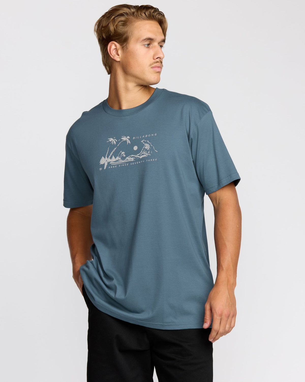 Beach Club Premium Short Sleeve T-Shirt - Steel Blue | Billabong