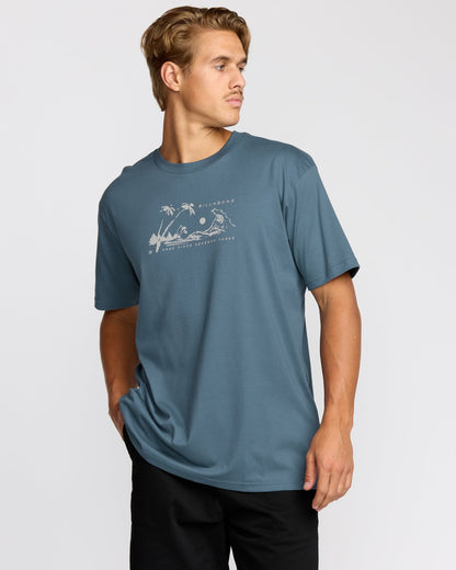 Beach Club Premium Short Sleeve T-Shirt - Steel Blue | Billabong