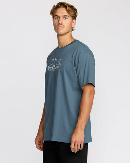 Beach Club Premium Short Sleeve T-Shirt - Steel Blue | Billabong