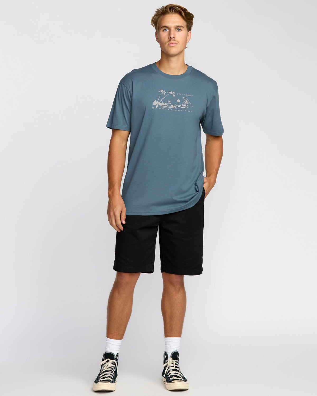 Beach Club Premium Short Sleeve T-Shirt - Steel Blue | Billabong