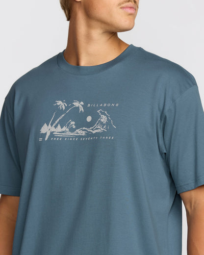 Beach Club Premium Short Sleeve T-Shirt - Steel Blue | Billabong