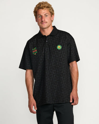 Billabong x Mami Wata Black Star Surf Club Short Sleeve Polo Shirt - B | Billabong
