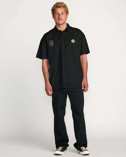 Billabong x Mami Wata Black Star Surf Club Short Sleeve Polo Shirt - B | Billabong