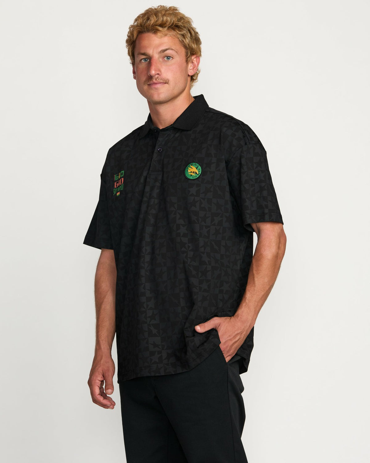 Billabong x Mami Wata Black Star Surf Club Short Sleeve Polo Shirt - B | Billabong
