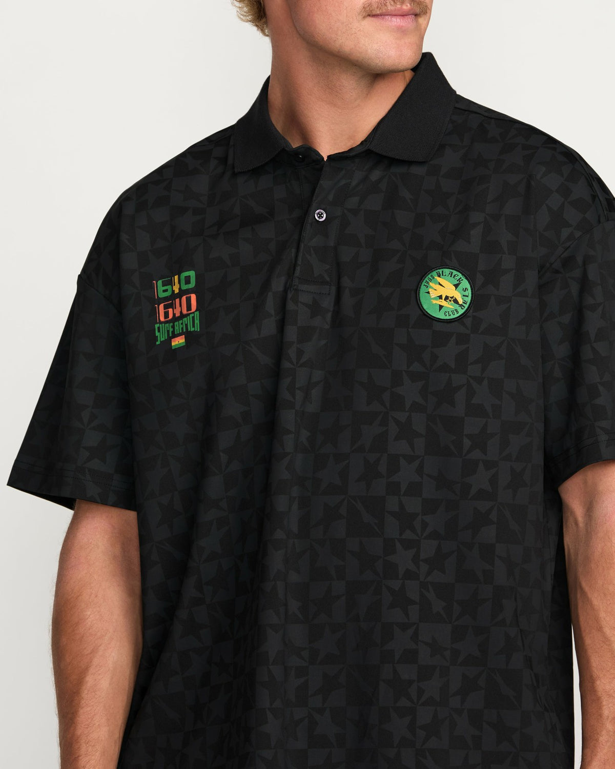 Billabong x Mami Wata Black Star Surf Club Short Sleeve Polo Shirt - B | Billabong
