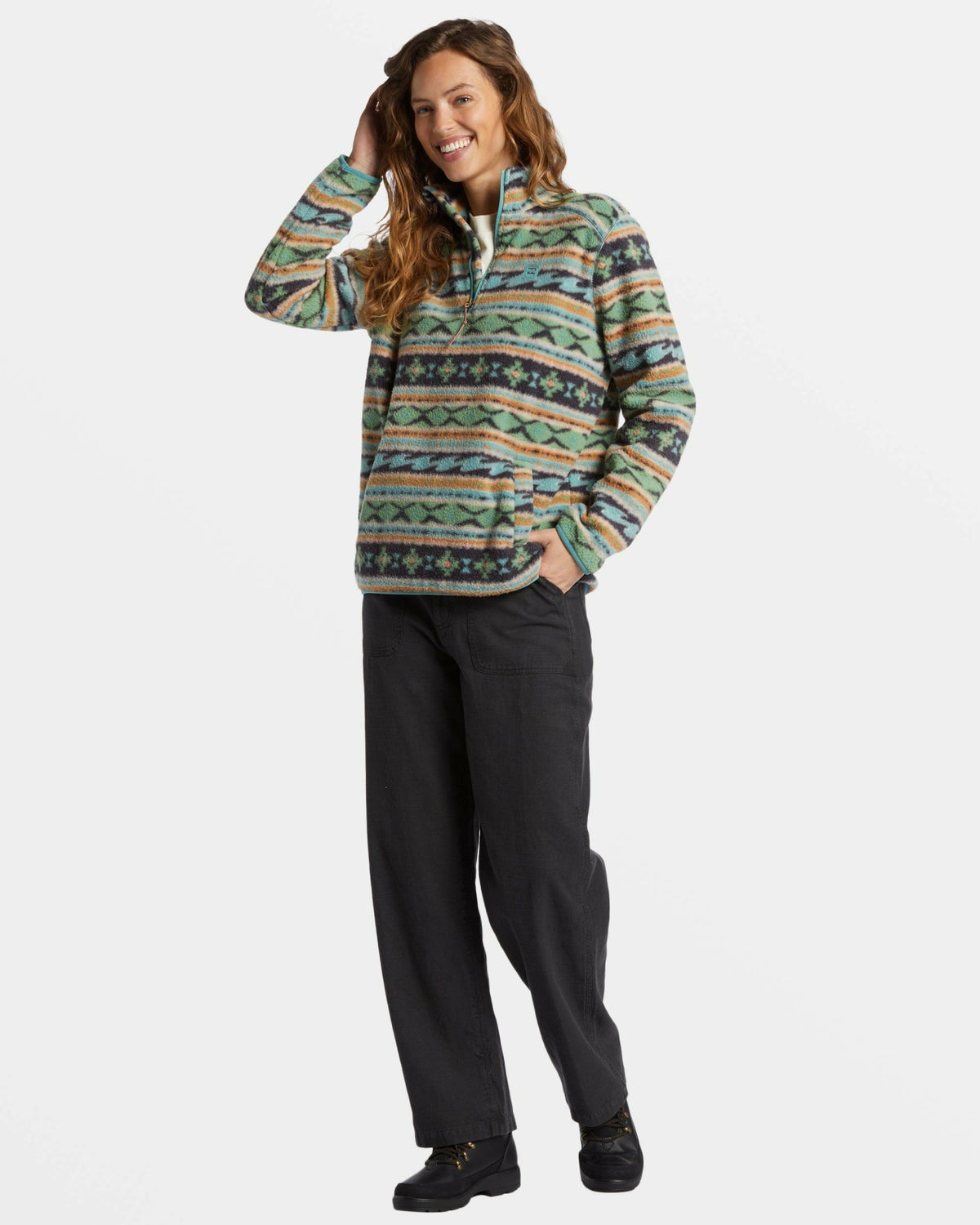 A/Div Boundary Mock 3 Half-Zip Pullover Sweatshirt - Salty Sage | Billabong