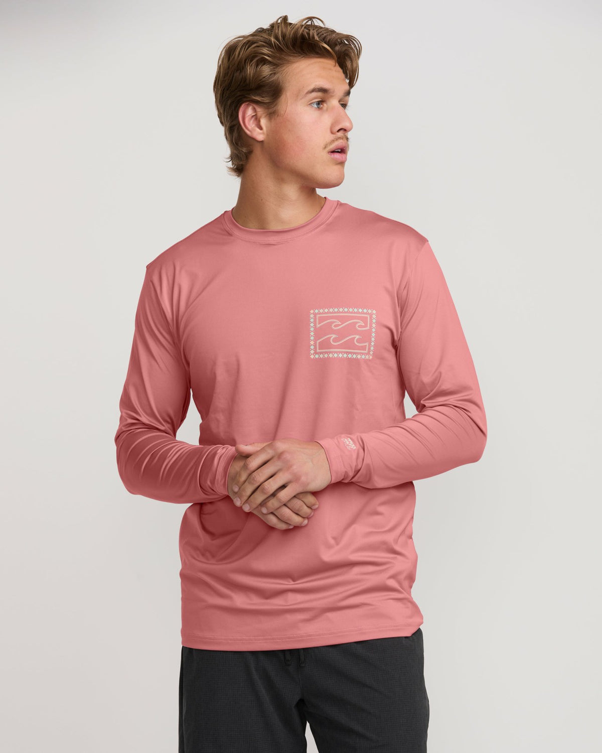 Crayon Wave Loose Fit Long Sleeve Surf Tee - Dusty Pink | Billabong