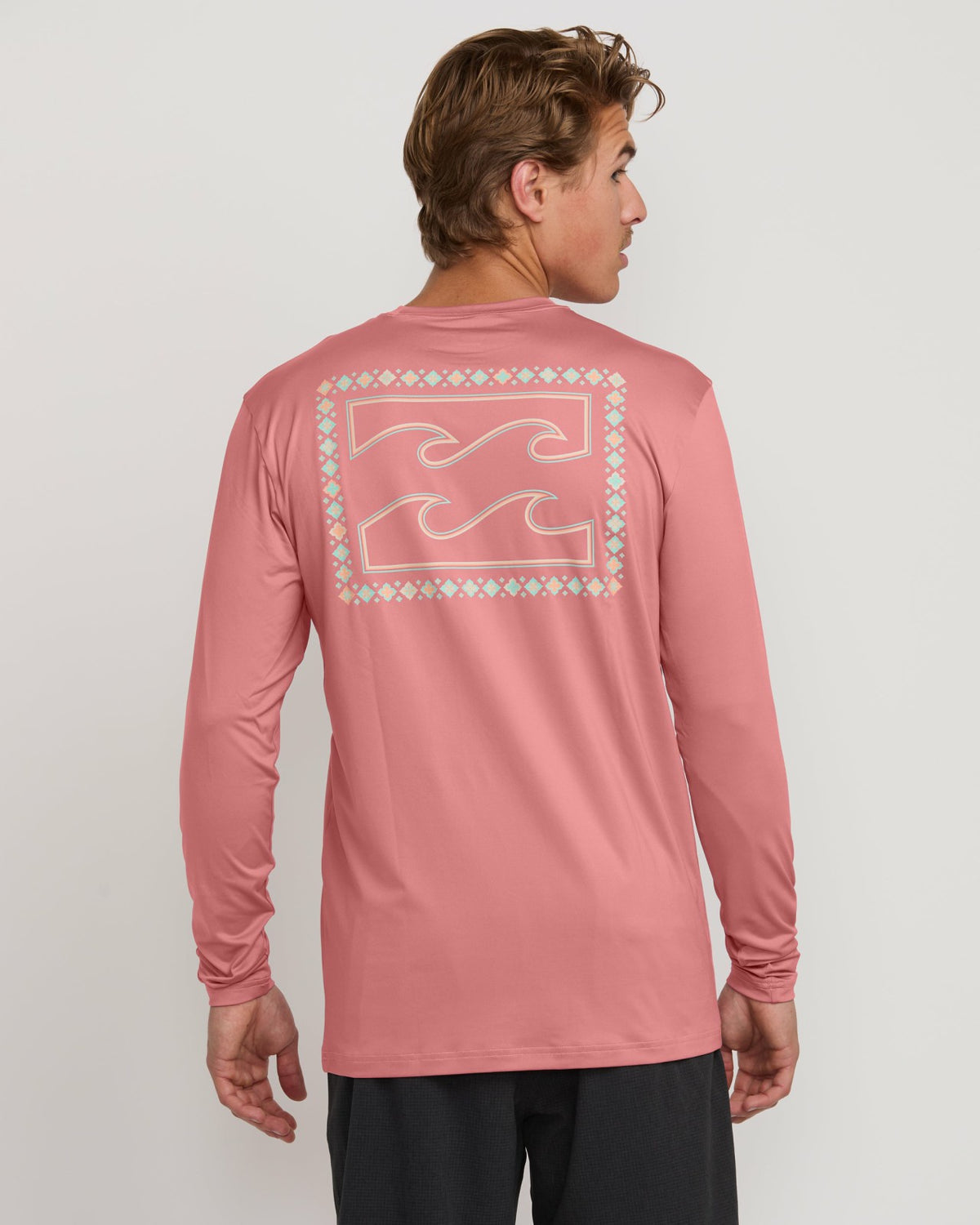 Crayon Wave Loose Fit Long Sleeve Surf Tee - Dusty Pink | Billabong