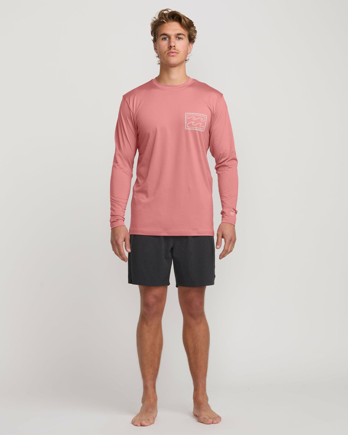 Crayon Wave Loose Fit Long Sleeve Surf Tee - Dusty Pink | Billabong
