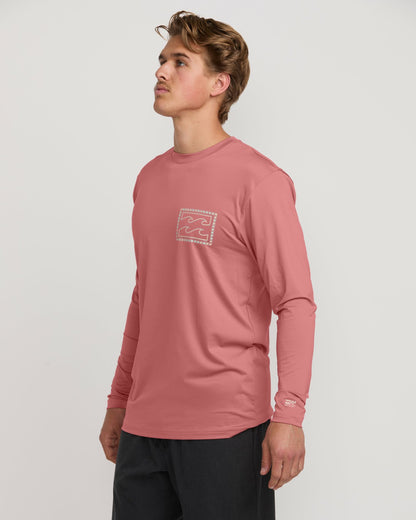 Crayon Wave Loose Fit Long Sleeve Surf Tee - Dusty Pink | Billabong