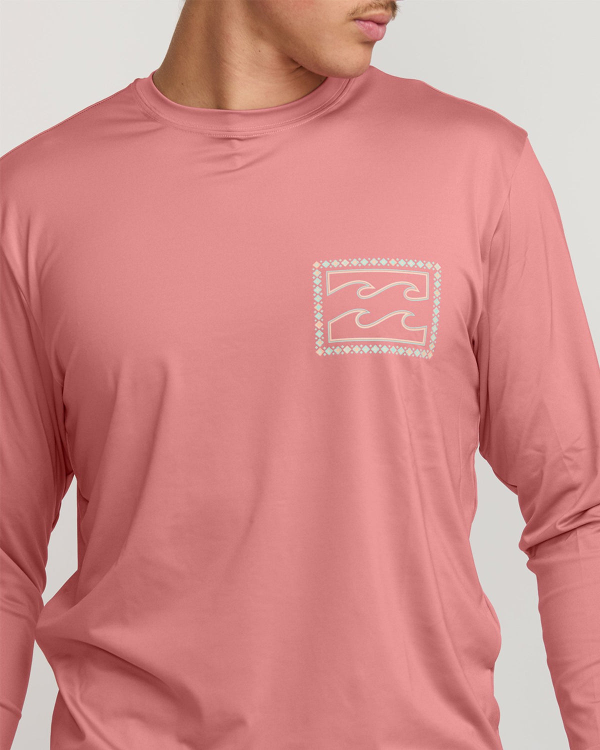 Crayon Wave Loose Fit Long Sleeve Surf Tee - Dusty Pink | Billabong