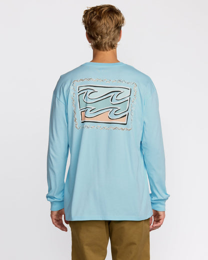 Crayon Wave Regular Long Sleeve T-Shirt - Coastal Blue | Billabong