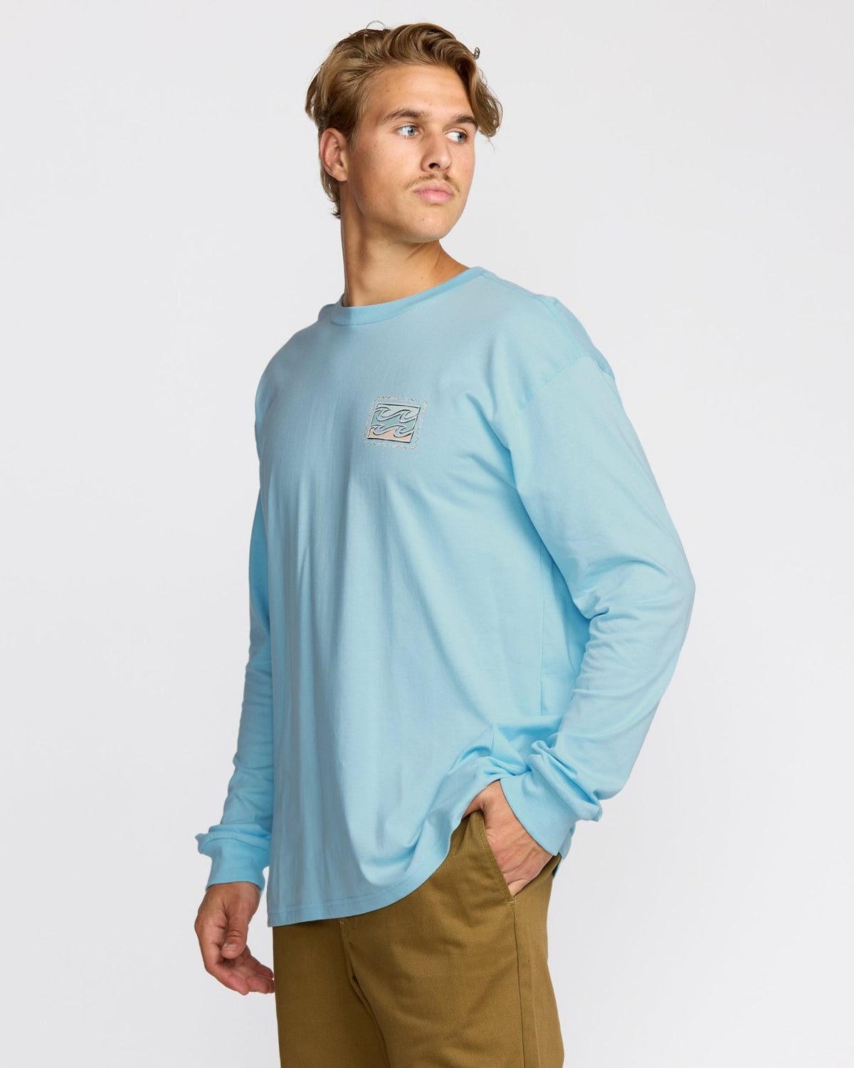 Crayon Wave Regular Long Sleeve T-Shirt - Coastal Blue | Billabong