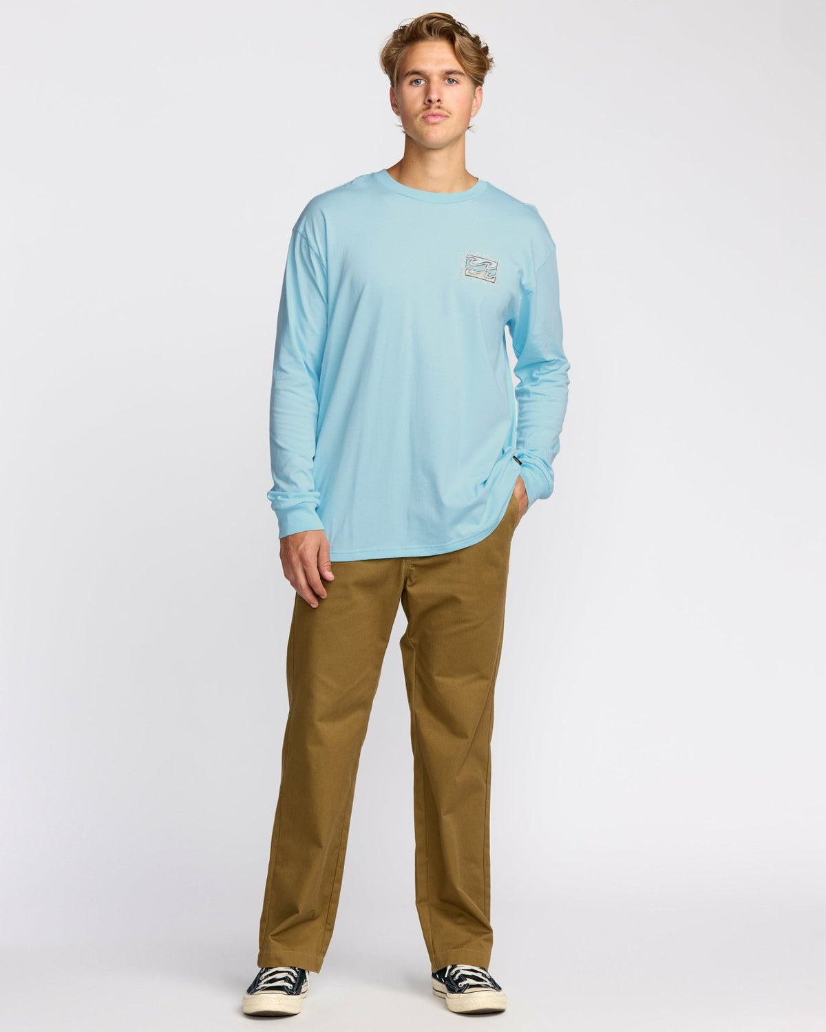 Crayon Wave Regular Long Sleeve T-Shirt - Coastal Blue | Billabong