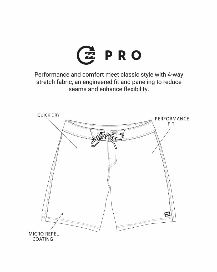 D Bah 20 Hi Pro Performance 19" Boardshorts - Washed Black | Billabong