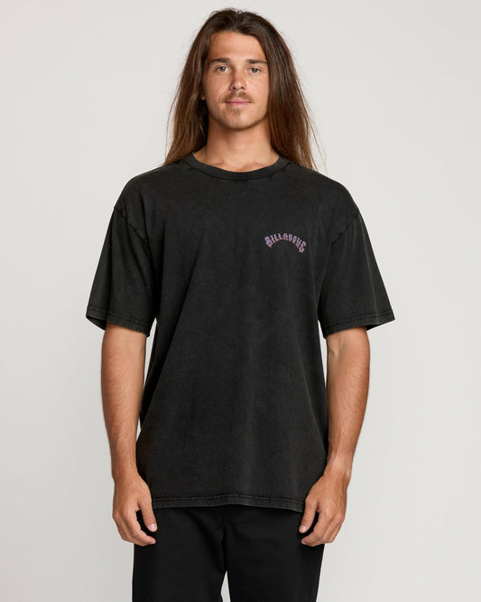 Decal Regular Wave Wash Tee - Washed Black | Billabong