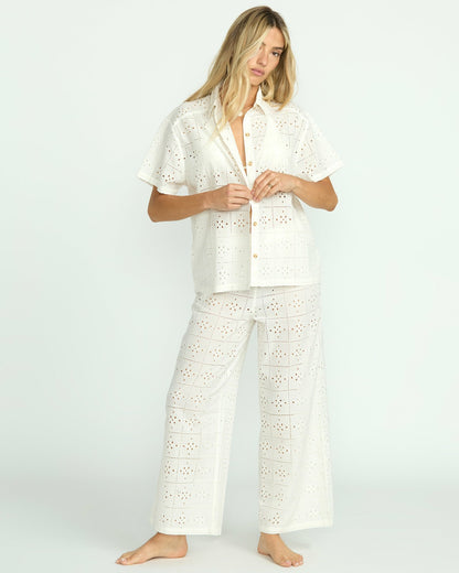 Eyelet Crush Beach Coverup Top - Salt Crystal | Billabong