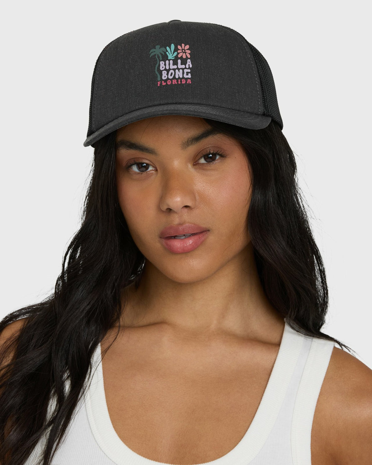 Floral Block Fl Trucker Hat - Black Pebble | Billabong