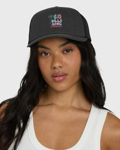 Floral Block Fl Trucker Hat - Black Pebble | Billabong